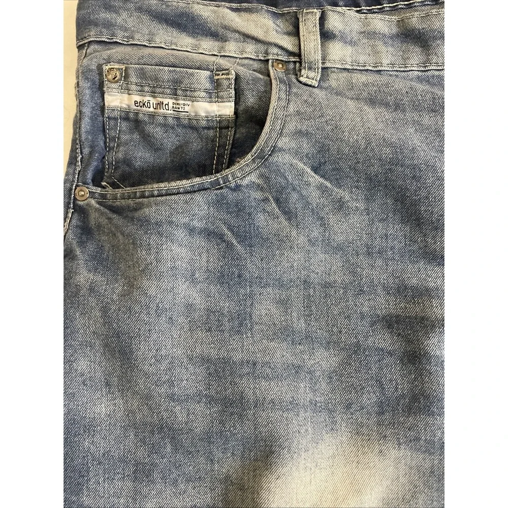Ecko Unltd Denim Raw 72 Shorts Men's Size 50 Blue Relaxed Baggy Y2K Hip‎ Hop